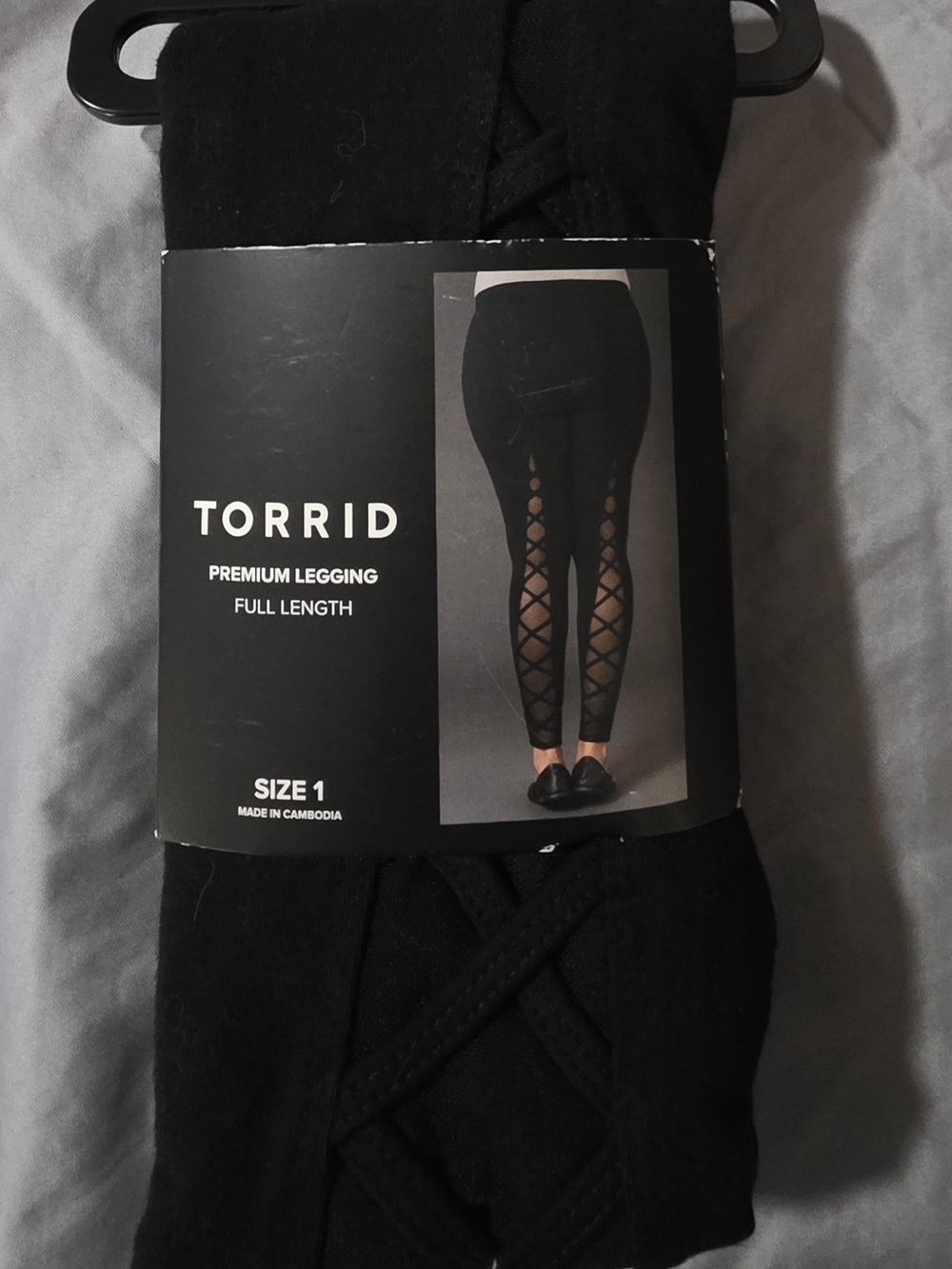 Torrid Black Full-Length Leggings with Crisscross Back Panels